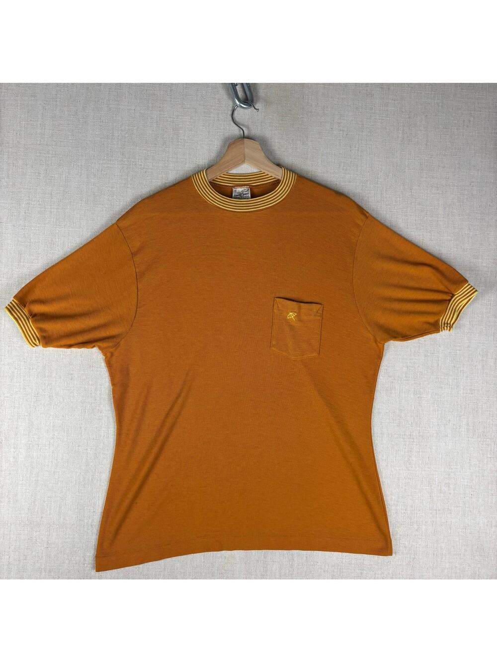 Vintage Arnold Palmer Robert Bruce 1960s Shirt Golf Ringer Striped Mock Neck SzL